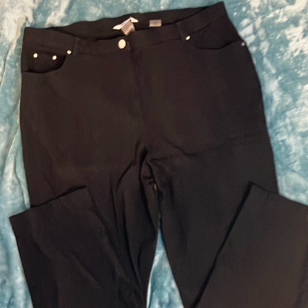 Black Womens 18W Stretch Pants